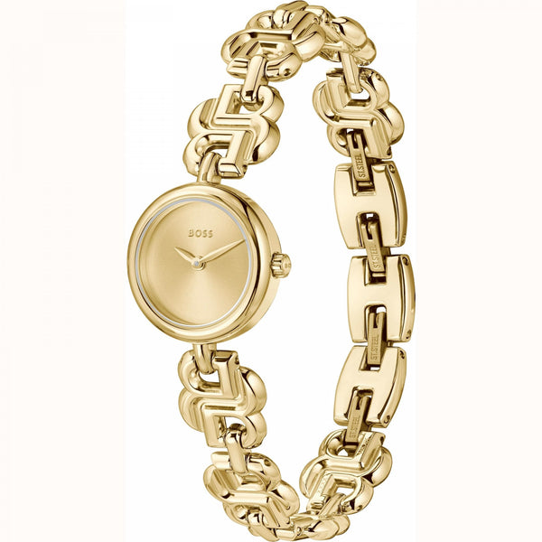 BOSS Ladies DOUBLE B 23mm Gold Tone Bracelet Watch
