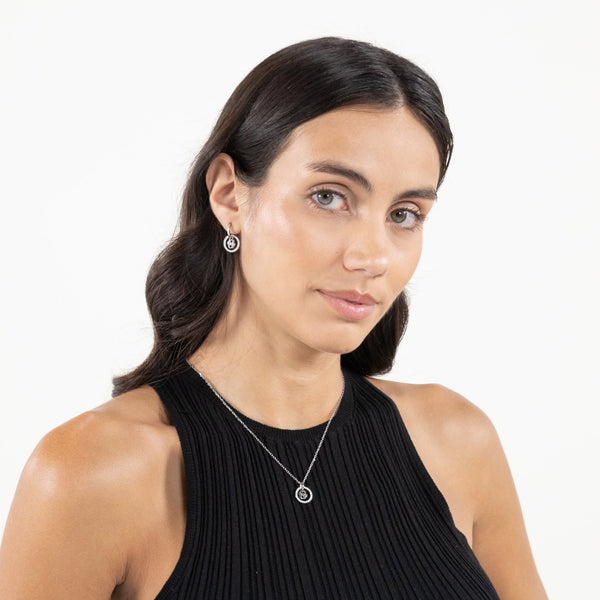 BOSS Ladies Double B Divine Drop Hoop Earrings