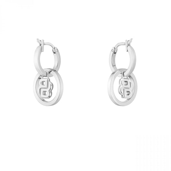 BOSS Ladies Double B Divine Drop Hoop Earrings