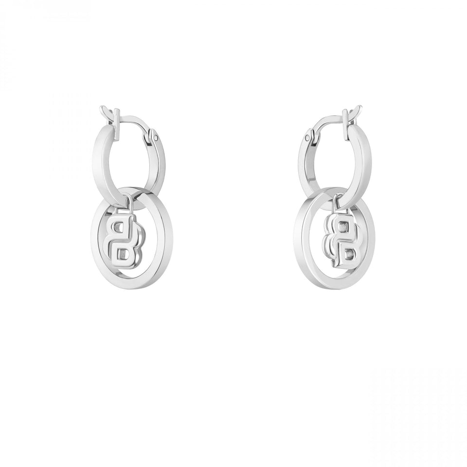 BOSS Ladies Double B Divine Drop Hoop Earrings