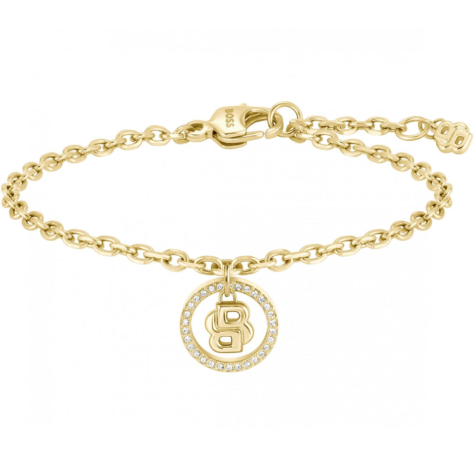 BOSS Ladies Double B Divine Gold Plated Bracelet