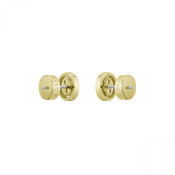 BOSS Ladies Double B Divine Gold Plated Stud Earrings