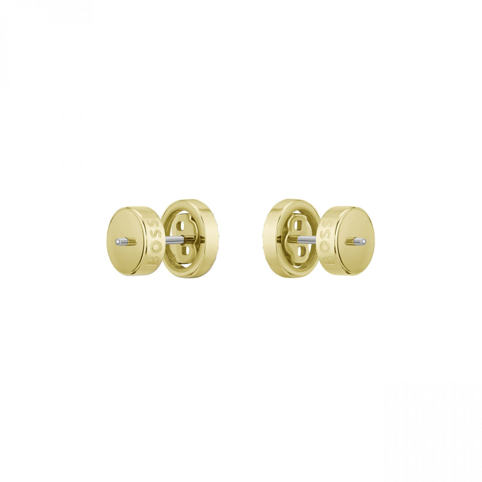 BOSS Ladies Double B Divine Gold Plated Stud Earrings