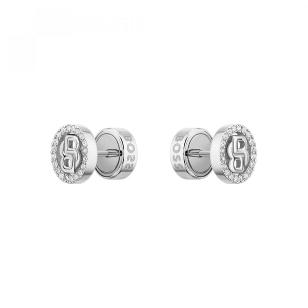 BOSS Ladies Double B Divine Stone Set Stud Earrings