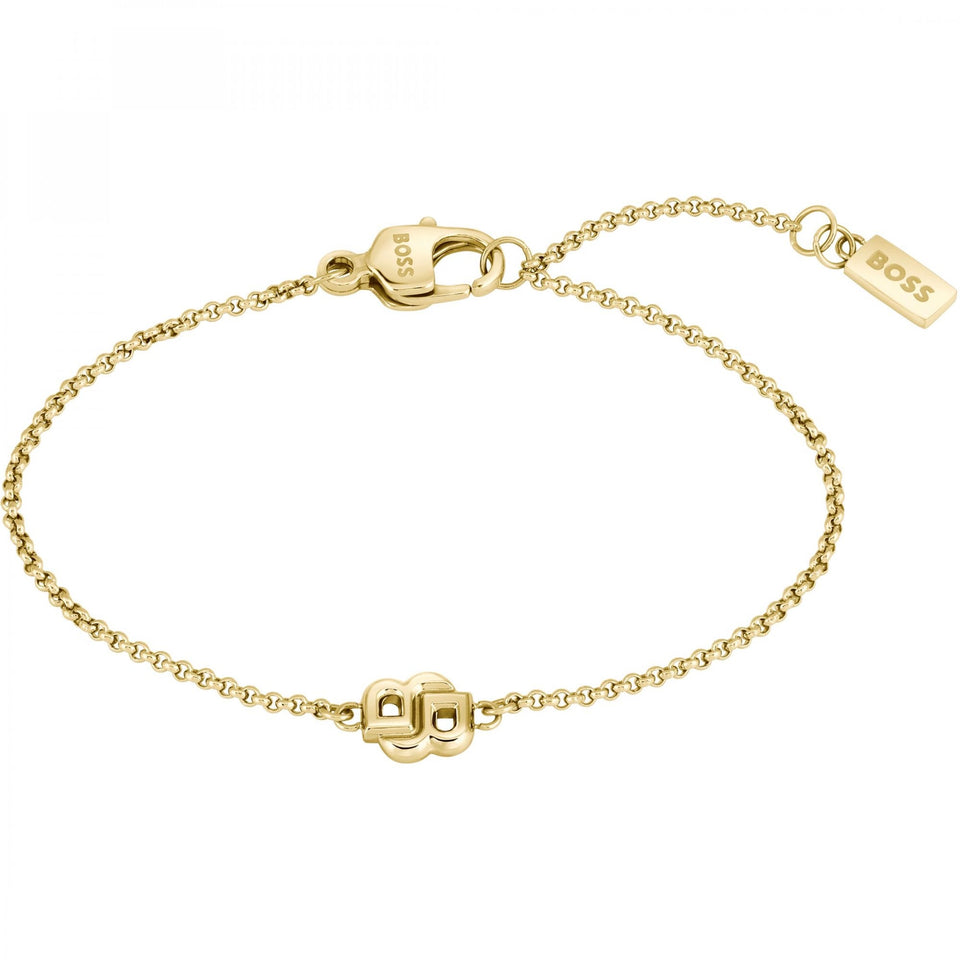 BOSS Ladies Double B Petit Gold Plated Bracelet