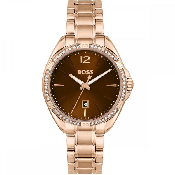 BOSS Ladies FELINA Rose Gold PVD Stone Set Watch