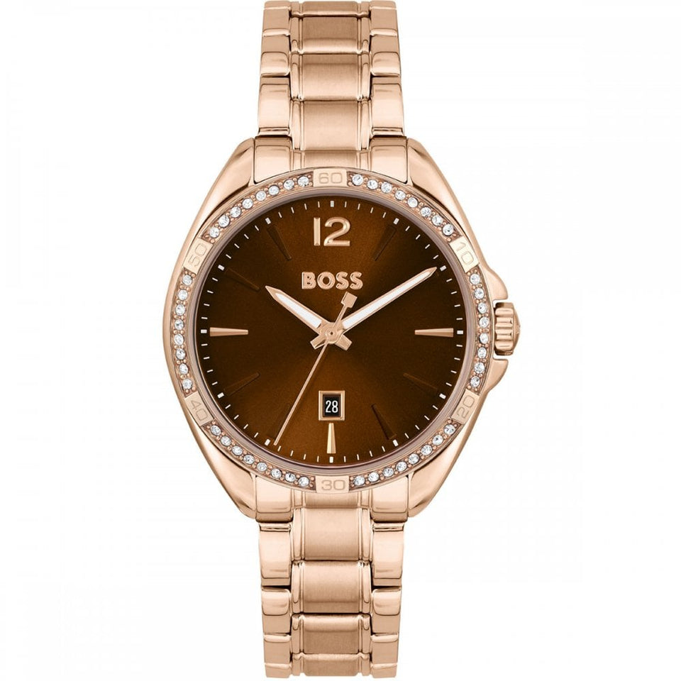 BOSS Ladies FELINA Rose Gold PVD Stone Set Watch