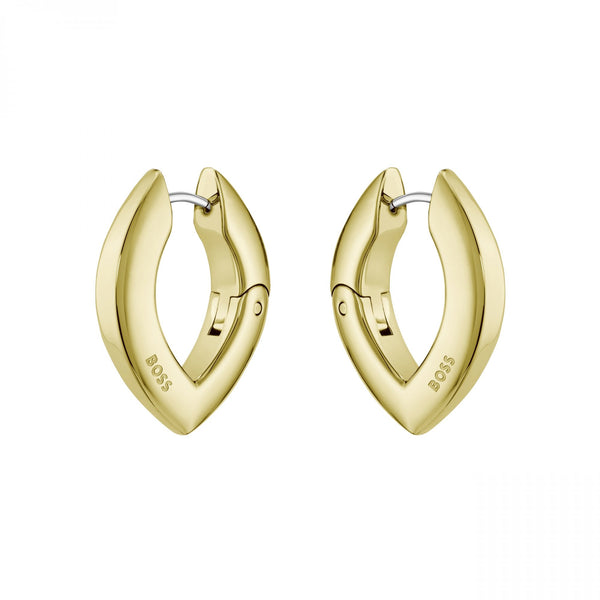 BOSS Ladies Fiora Gold Plated Hoop Earrings