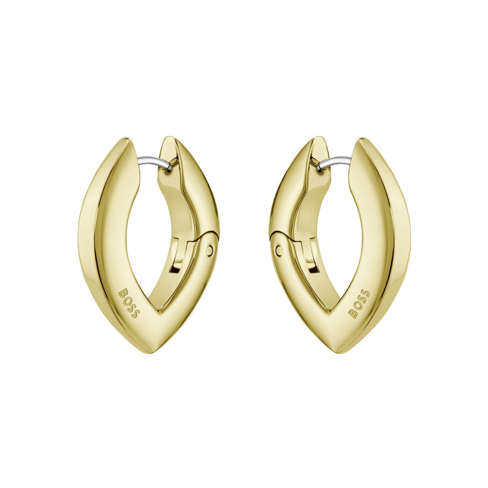BOSS Ladies Fiora Gold Plated Hoop Earrings