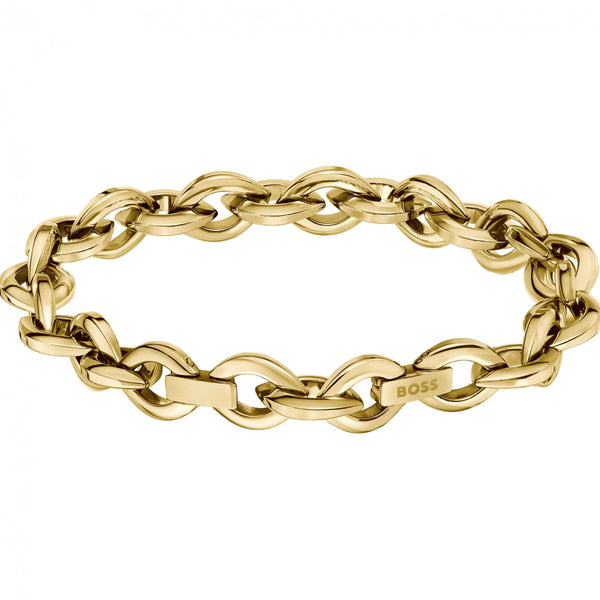 BOSS Ladies Fiora Gold Plated Open Link Bracelet