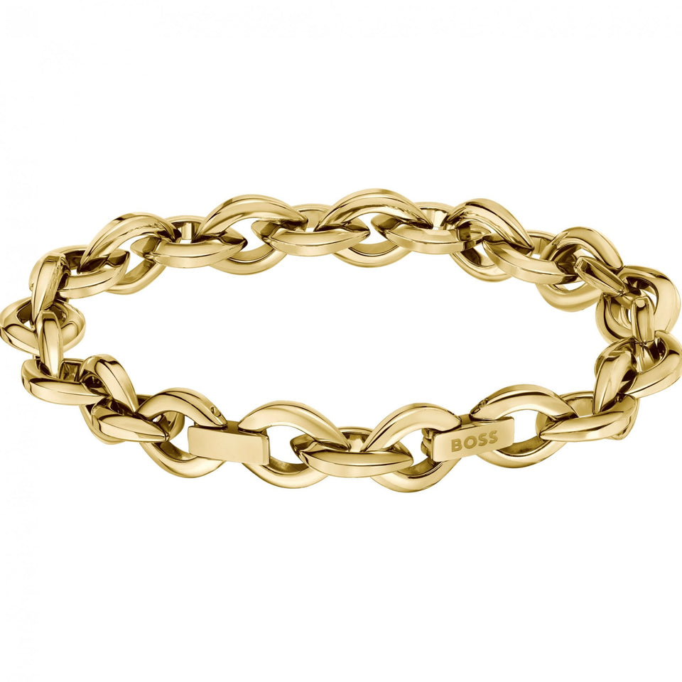 BOSS Ladies Fiora Gold Plated Open Link Bracelet