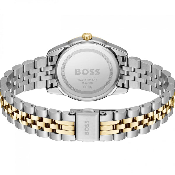 BOSS Ladies GRACEFUL Black Stone Set Dial Two Tone Watch