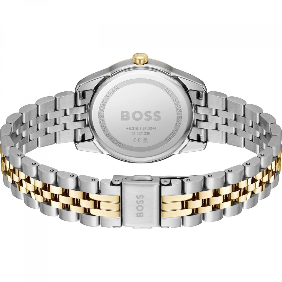 BOSS Ladies GRACEFUL Black Stone Set Dial Two Tone Watch
