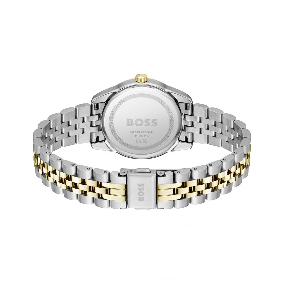 BOSS Ladies GRACEFUL Green Stone Set Dial Two Tone Watch