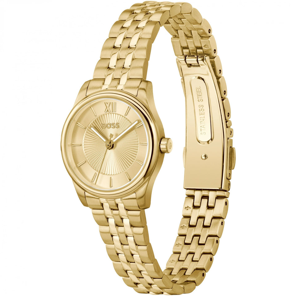 BOSS Ladies Graceful Mina Gold Plated Bracelet Watch