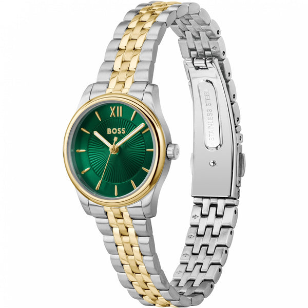 BOSS Ladies Graceful Mina Green Dial Two Tone Watch