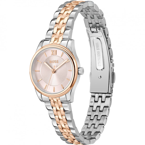 BOSS Ladies Graceful Mina Rose Dial Two Tone Watch