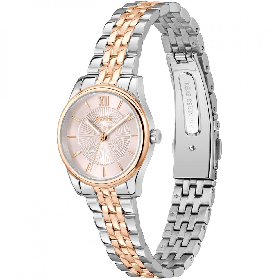 BOSS Ladies Graceful Mina Rose Dial Two Tone Watch