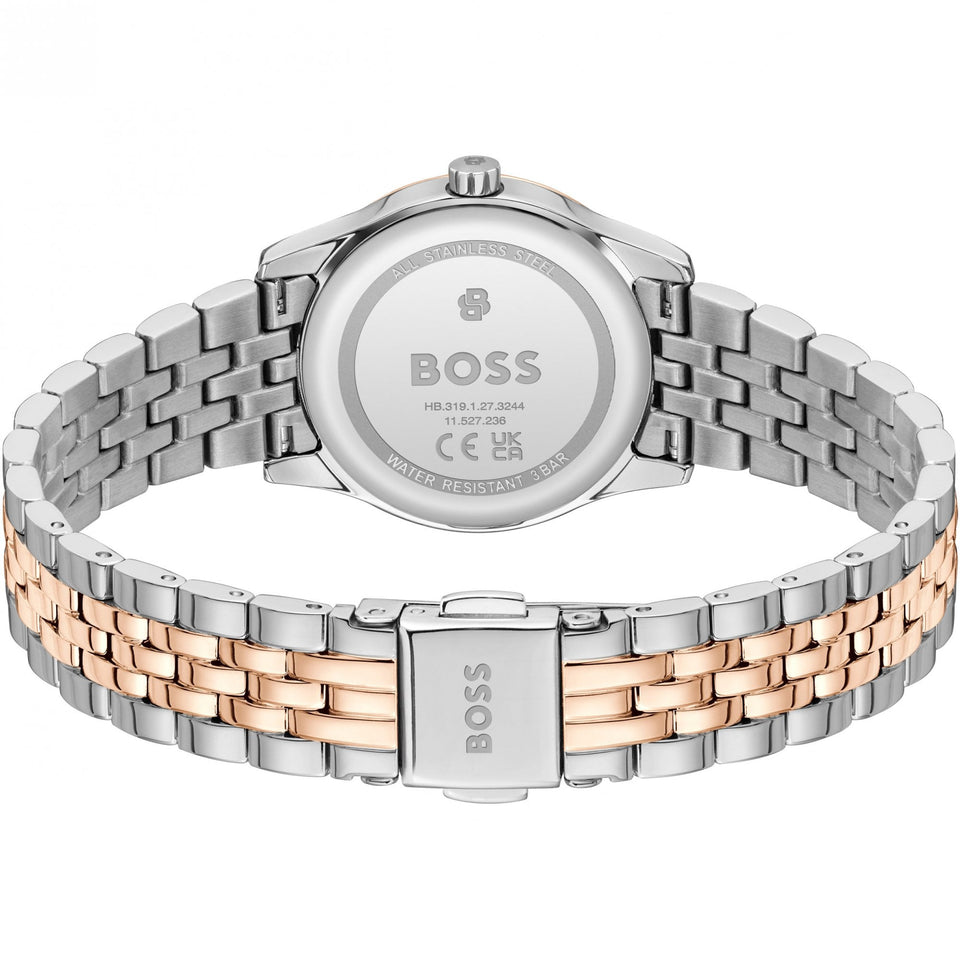 BOSS Ladies Graceful Mina Rose Dial Two Tone Watch