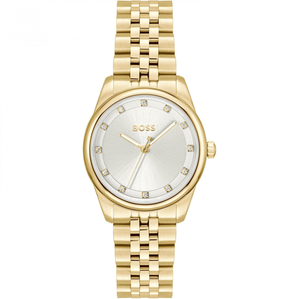 BOSS Ladies GRACEFUL Stone Set Gold Toned Watch