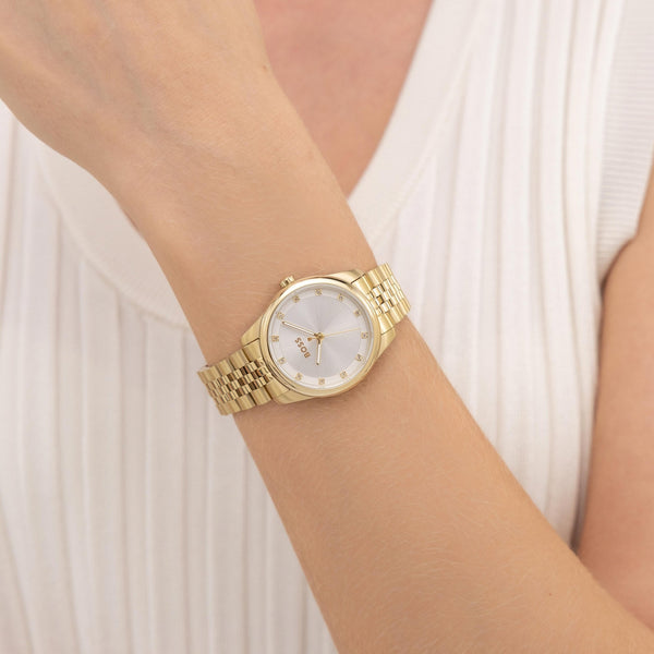BOSS Ladies GRACEFUL Stone Set Gold Toned Watch