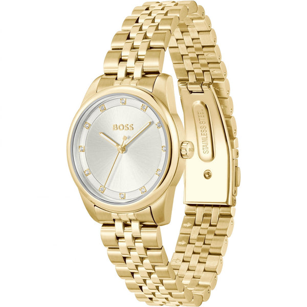 BOSS Ladies GRACEFUL Stone Set Gold Toned Watch