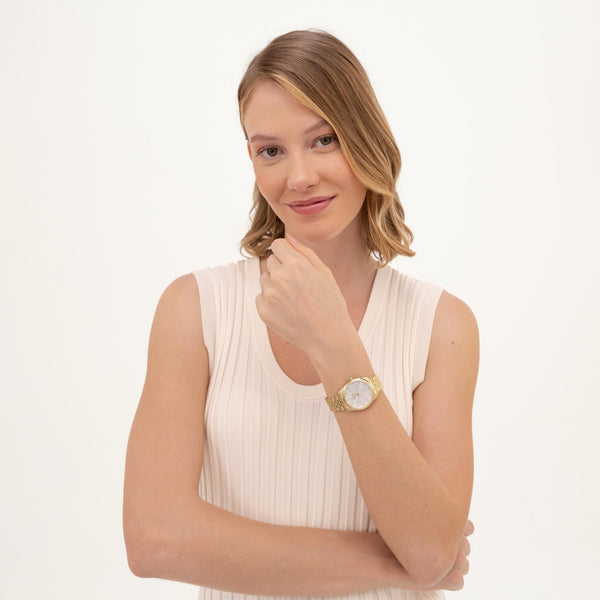 BOSS Ladies GRACEFUL Stone Set Gold Toned Watch