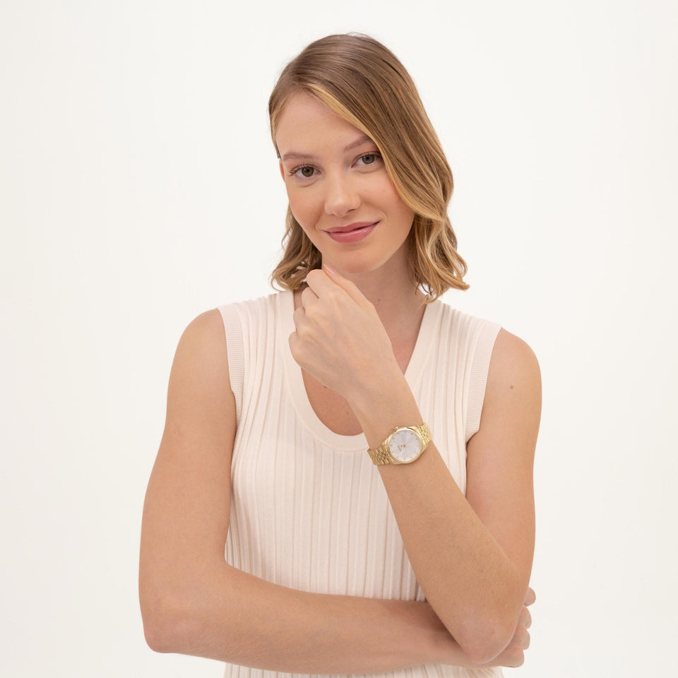 BOSS Ladies GRACEFUL Stone Set Gold Toned Watch