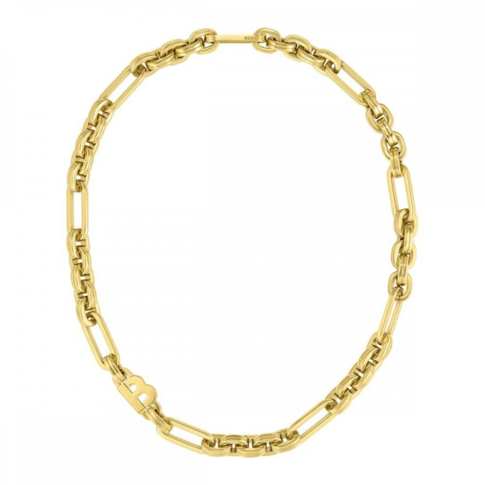 BOSS Ladies Hailey Multi Link Gold Plated Necklace