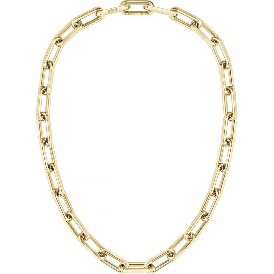BOSS Ladies Halia Gold Plated IP Stone Set Necklace