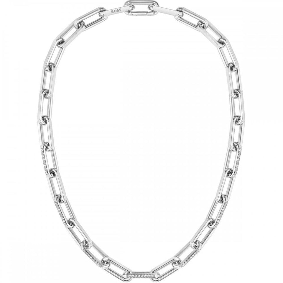 BOSS Ladies Halia Stone Set Open Link Necklace
