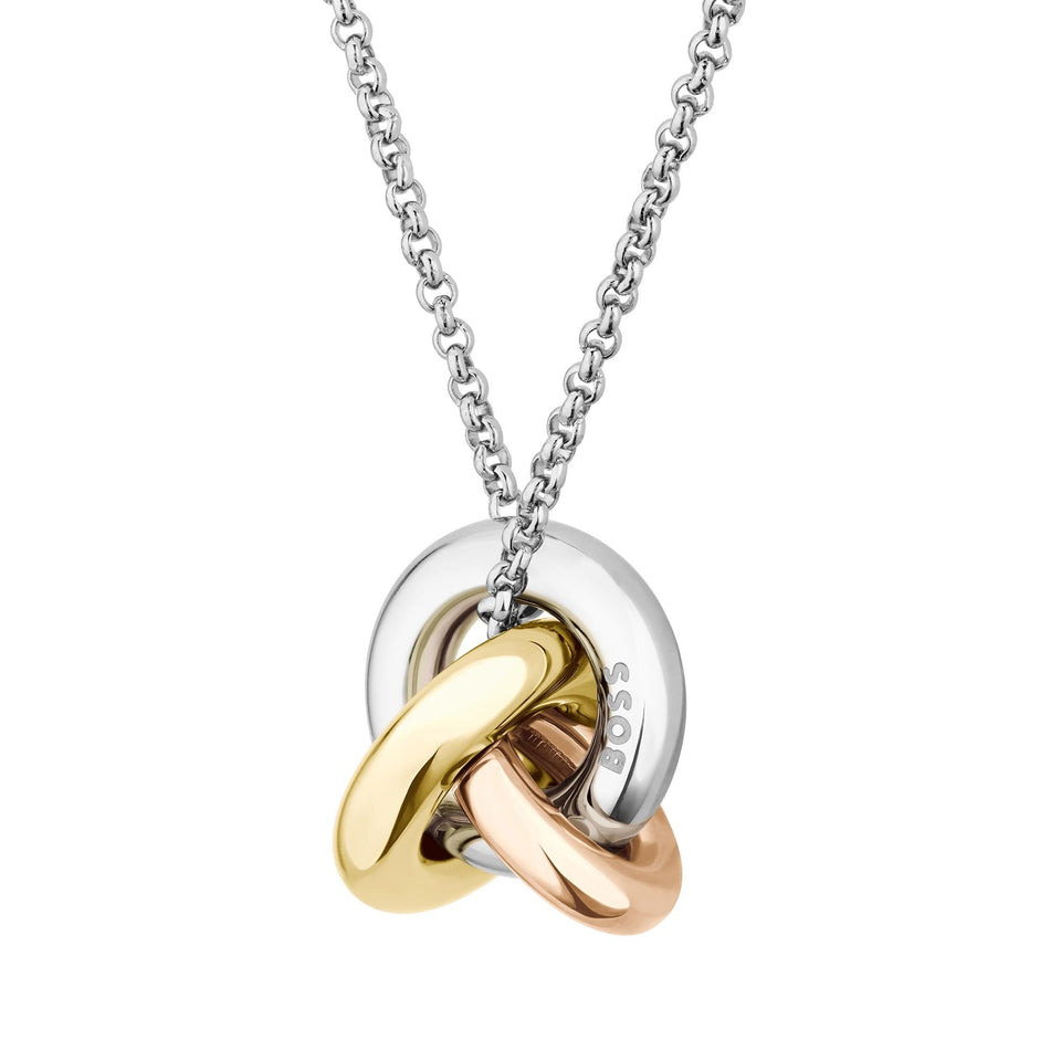 BOSS Ladies Harmonie Tri-Colour Interlinked Necklace