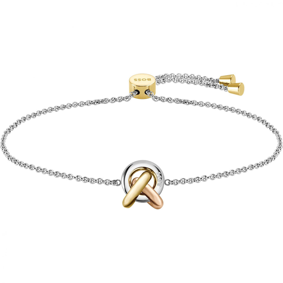 BOSS Ladies Harmonie Tri-Colour Interlinked Toggle Bracelet