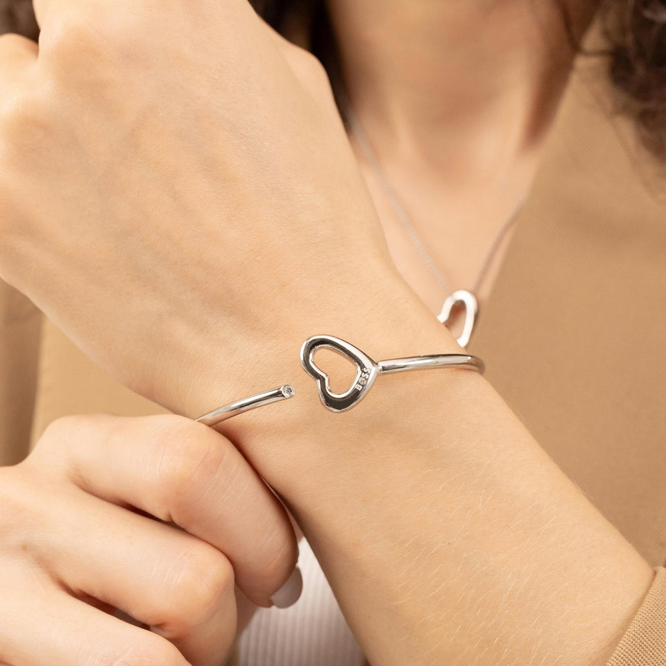 BOSS Ladies Honey Boundless Heart Open Bangle