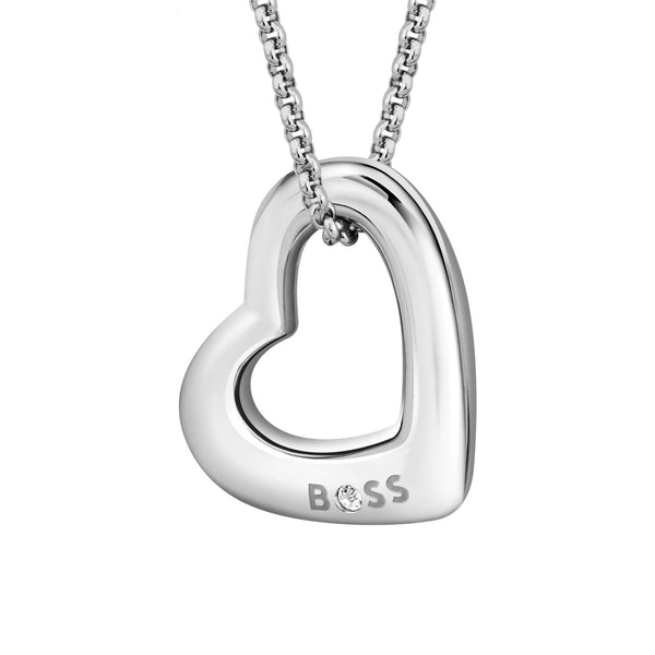 BOSS Ladies Honey Boundless Stainless Steel Heart Necklace