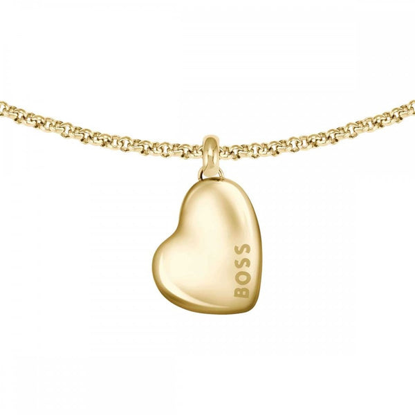 BOSS Ladies Honey Gold Plated IP Heart Bracelet