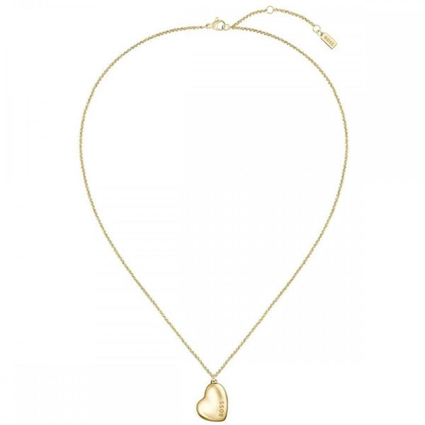 BOSS Ladies Honey Gold Plated IP Heart Necklace