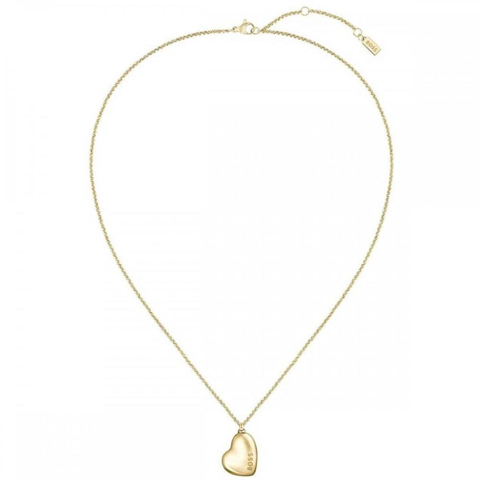 BOSS Ladies Honey Gold Plated IP Heart Necklace