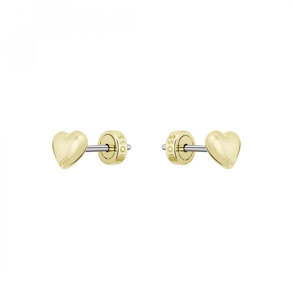 BOSS Ladies Honey Heart Gold Plated Stud Earrings