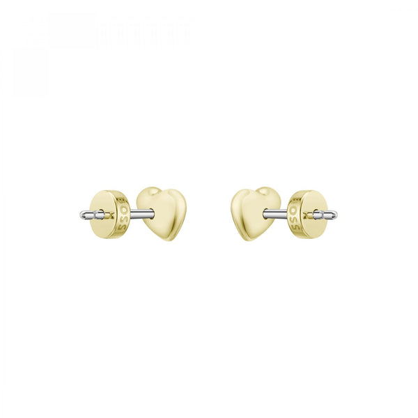 BOSS Ladies Honey Heart Gold Plated Stud Earrings