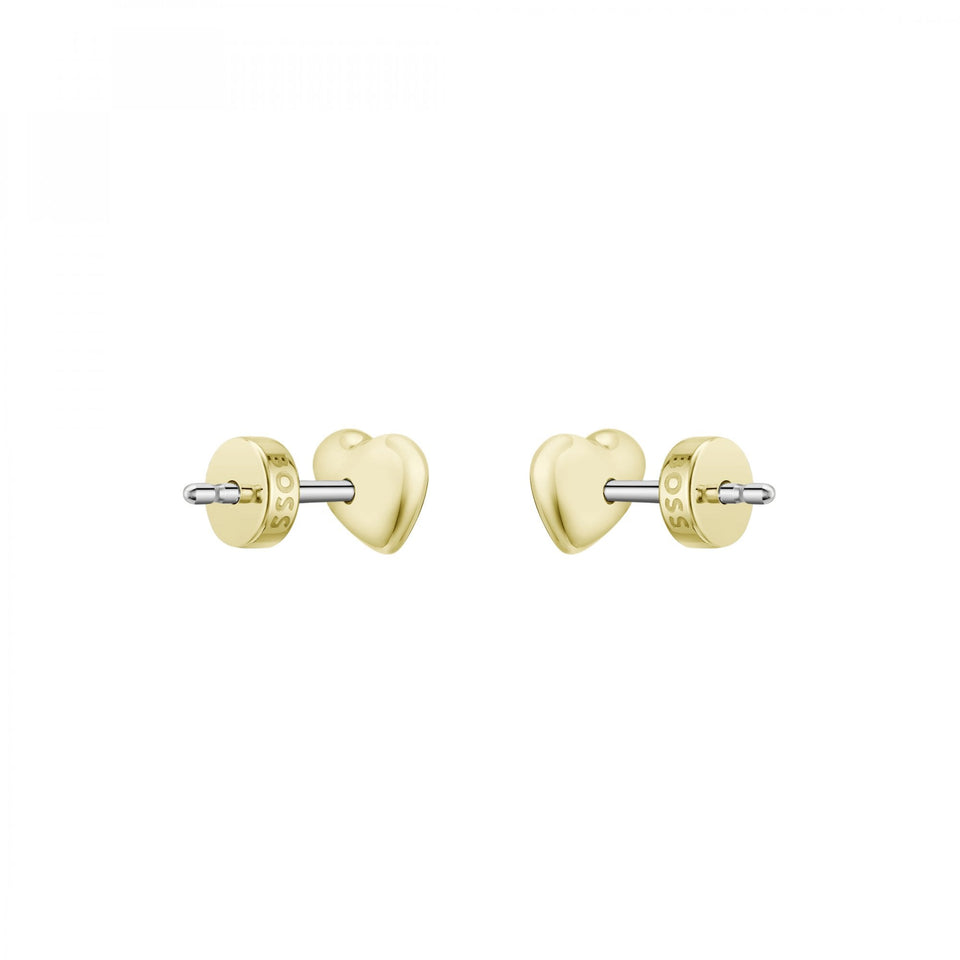 BOSS Ladies Honey Heart Gold Plated Stud Earrings
