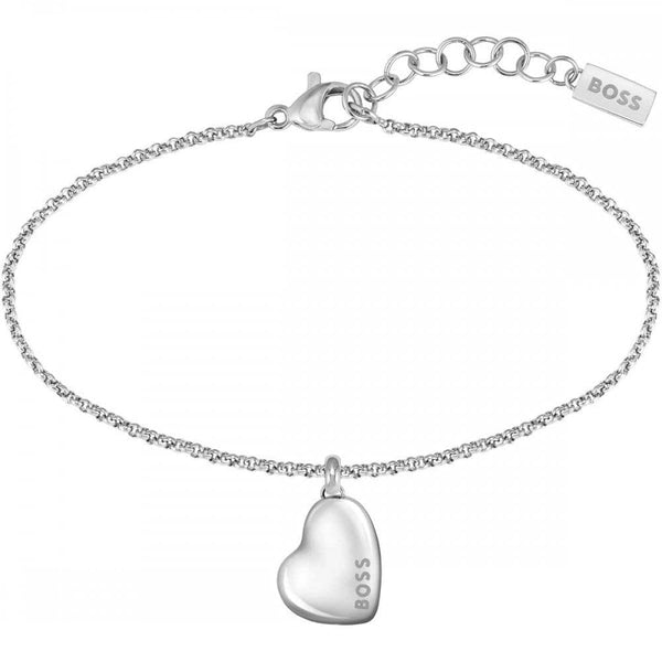 BOSS Ladies Honey Stainless Steel Heart Bracelet