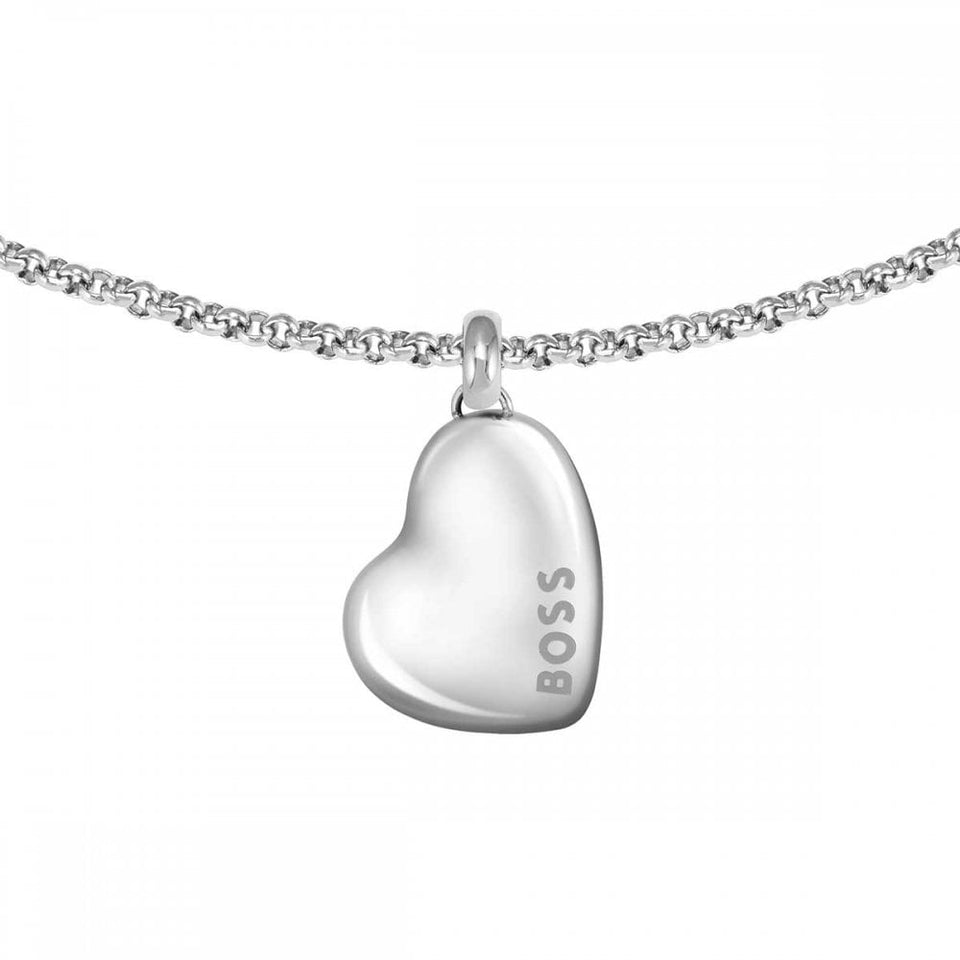 BOSS Ladies Honey Stainless Steel Heart Bracelet