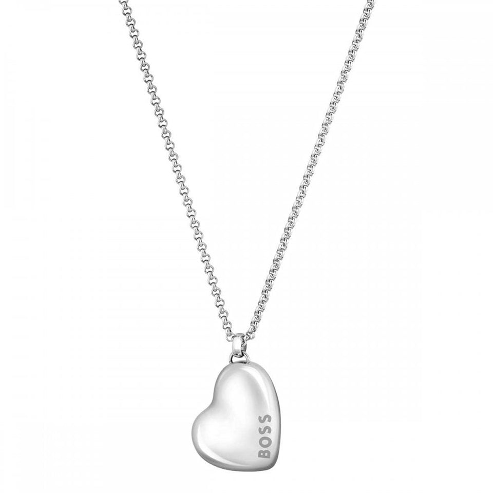 BOSS Ladies Honey Stainless Steel Heart Necklace