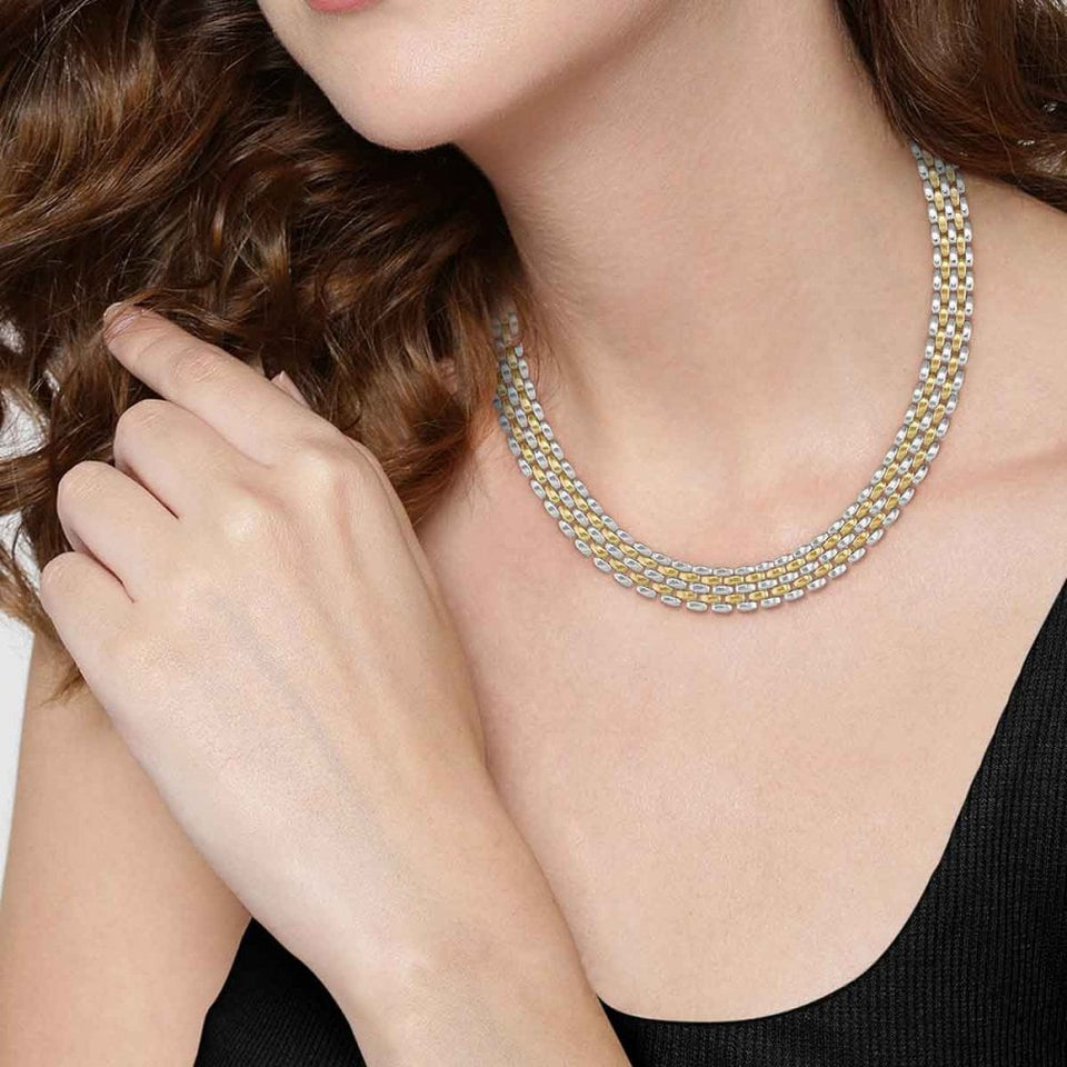 BOSS Ladies Isla Two Toned Multi-Linked Necklace