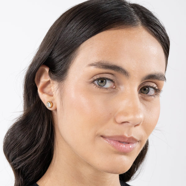 BOSS Ladies Kassy Precious Gold Plated Stone Set Stud Earrings