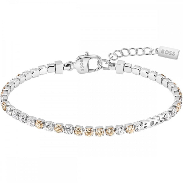 BOSS Ladies Kassy Precious Rose Stone Set Tennis Bracelet