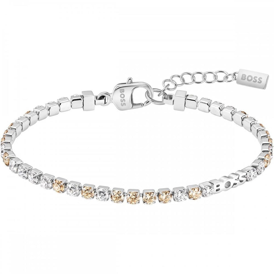 BOSS Ladies Kassy Precious Rose Stone Set Tennis Bracelet