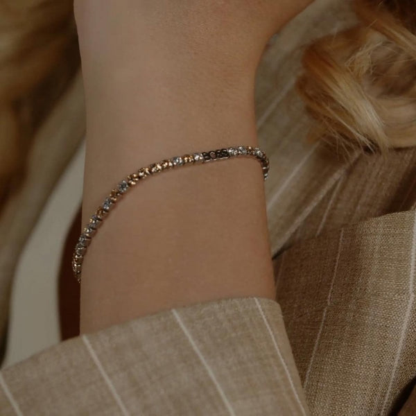 BOSS Ladies Kassy Precious Rose Stone Set Tennis Bracelet