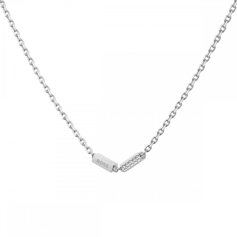 BOSS Ladies Laria Double Layered Stone Set Necklace